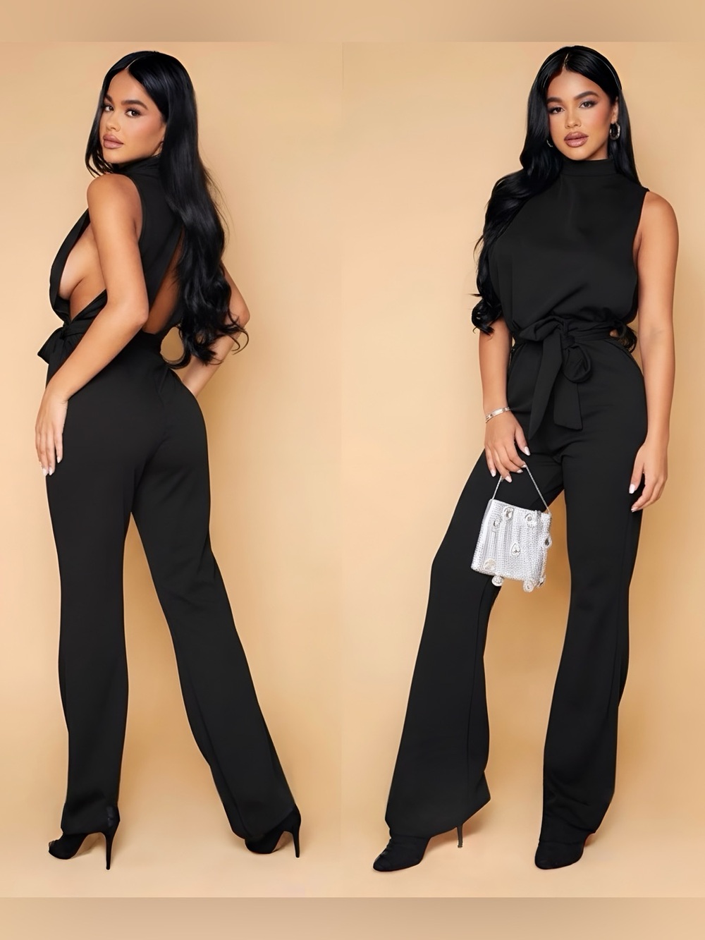 NWT✨PrettyLittleThing Black Scuba Jumpsuit | Size 8
